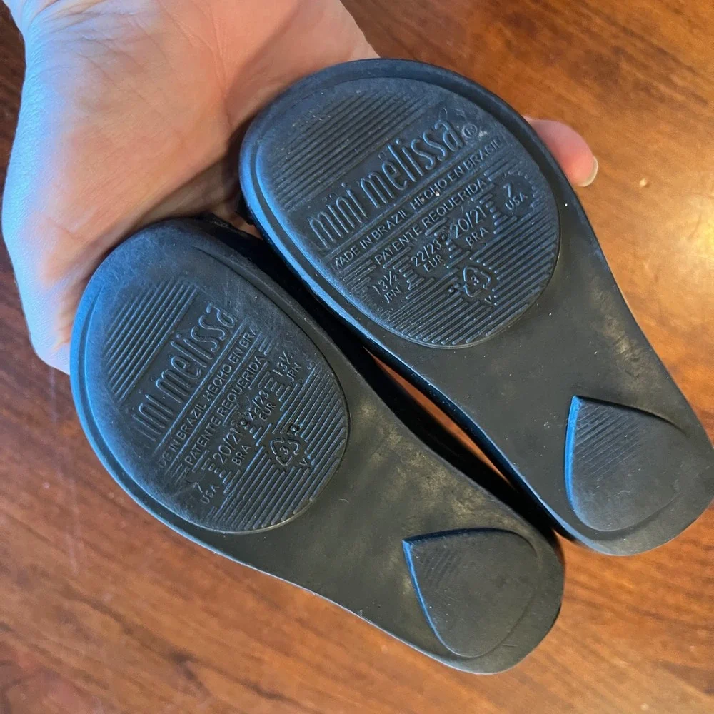 Mini Melissa Ultragirl Black Cat Jelly‎ Mary Jane Flats Toddler Size 7 US